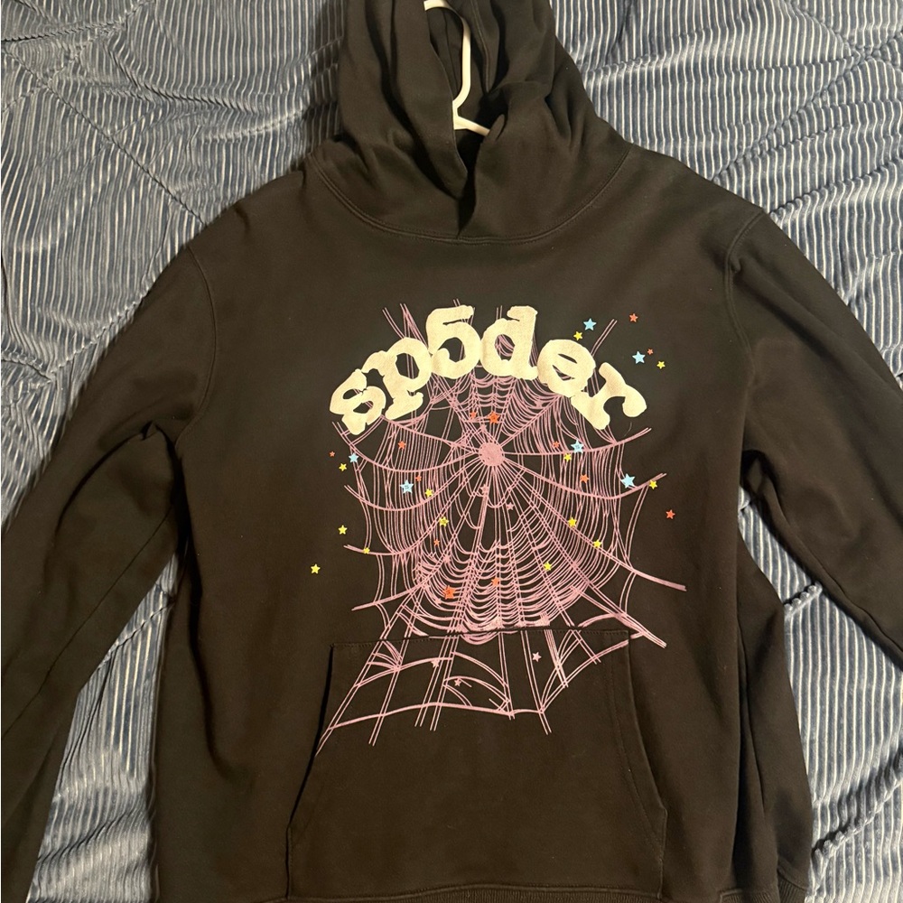 Sp5der Black Zip Up Sweater spider young thug Balenciaga